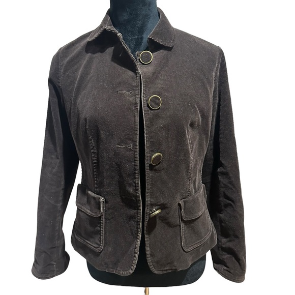 Talbots Womens Brown Corduroy Blazer Business Casual Size 4P - Picture 3 of 10